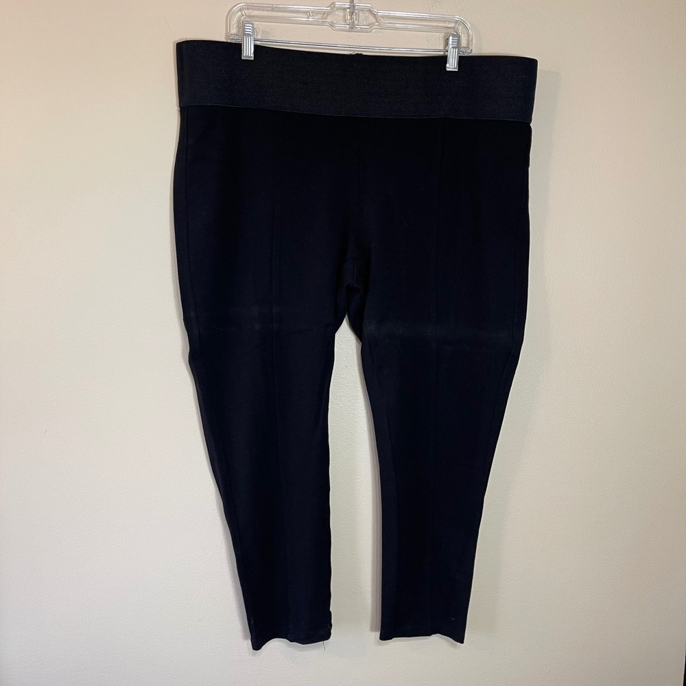 American Rag Cie Womens 3X Black Pull On Cropped Leggings High Rise Seamed Front